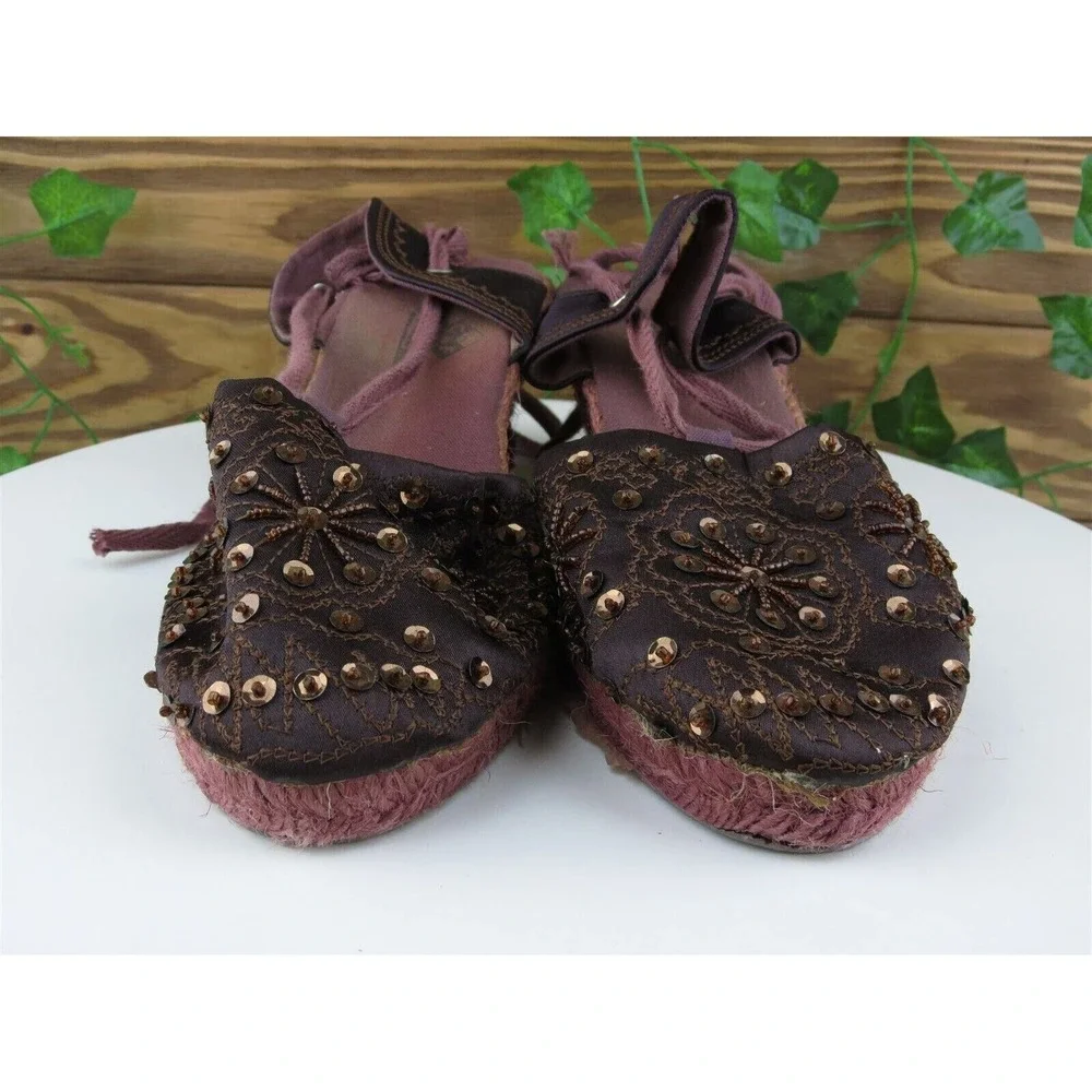 Chair Fernandez Size 38 M Women‎ Sandal Ankle Strap Brown Fabric